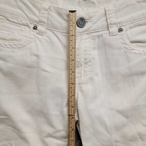 Kut From The Kloth‎ Capri Jeans Shorts Womens 6 White Mid-Rise Denim Stretch - Picture 7 of 13